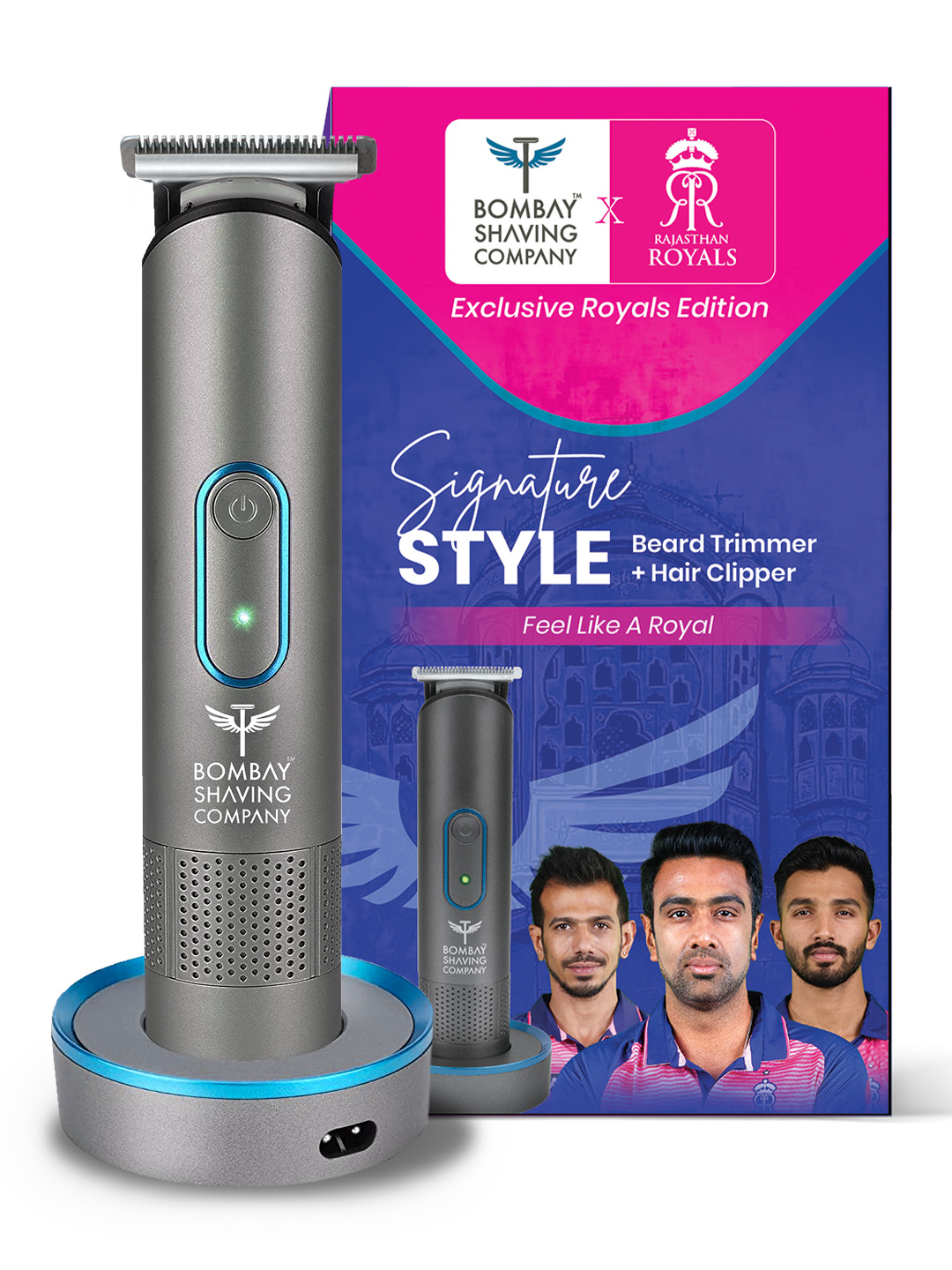 Rajasthan Royals Signature Grey Trimmer & Hair Clipper | Free Engraving | Rajasthan Royals (1)